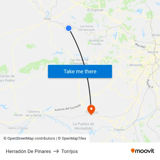 Herradón De Pinares to Torrijos map