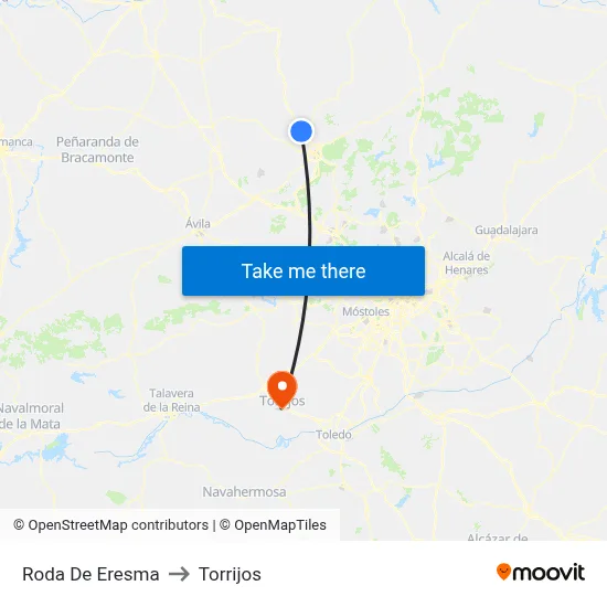 Roda De Eresma to Torrijos map