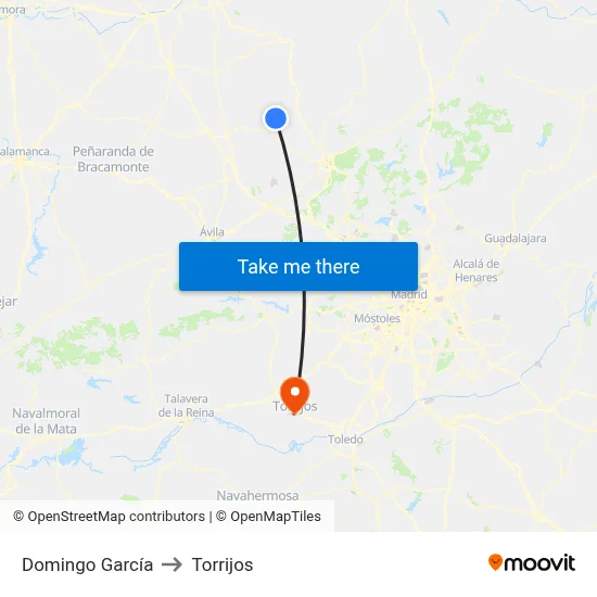 Domingo García to Torrijos map