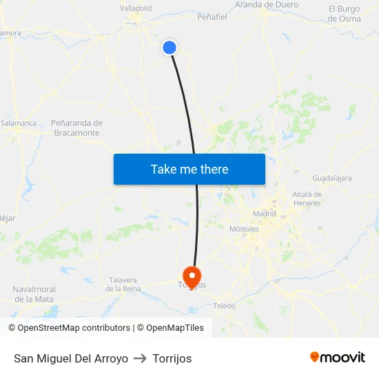San Miguel Del Arroyo to Torrijos map
