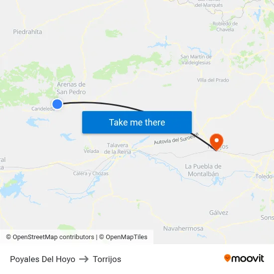 Poyales Del Hoyo to Torrijos map