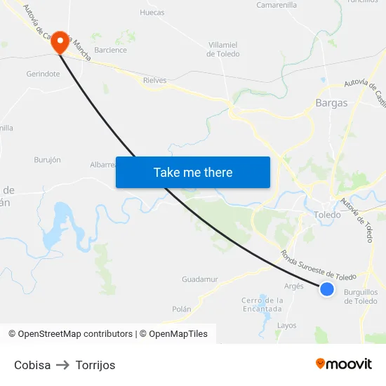 Cobisa to Torrijos map