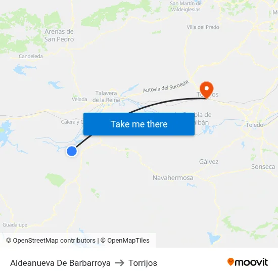 Aldeanueva De Barbarroya to Torrijos map