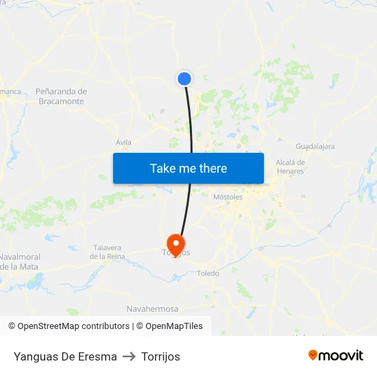 Yanguas De Eresma to Torrijos map