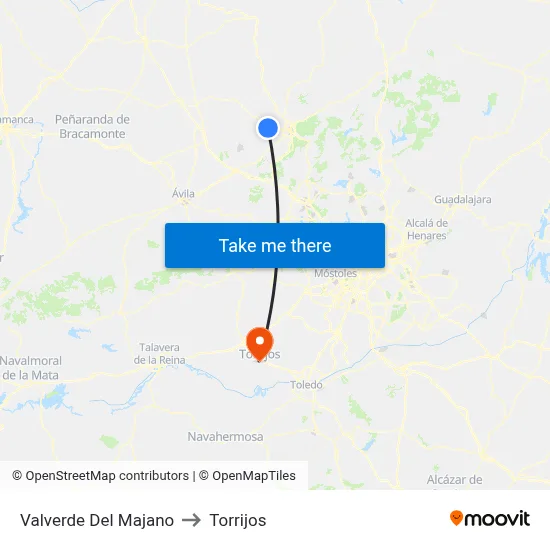 Valverde Del Majano to Torrijos map