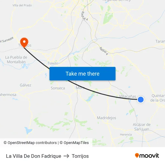 La Villa De Don Fadrique to Torrijos map