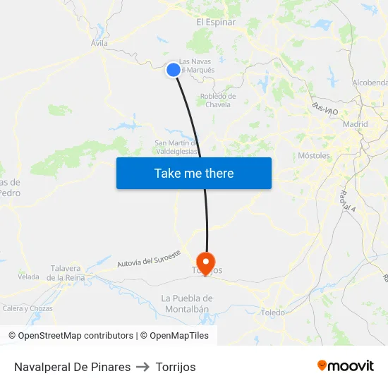 Navalperal De Pinares to Torrijos map