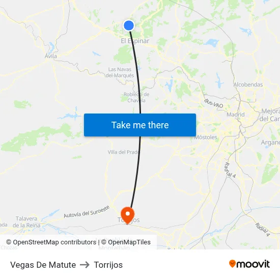 Vegas De Matute to Torrijos map
