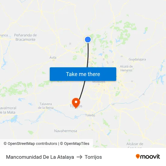 Mancomunidad De La Atalaya to Torrijos map