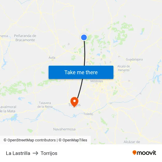 La Lastrilla to Torrijos map