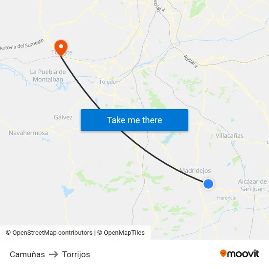 Camuñas to Torrijos map