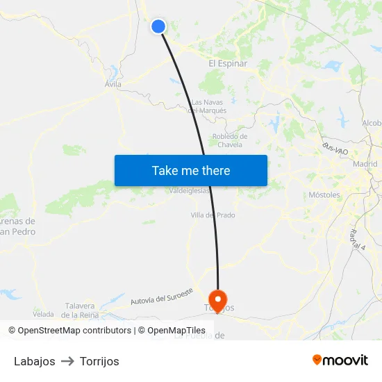 Labajos to Torrijos map