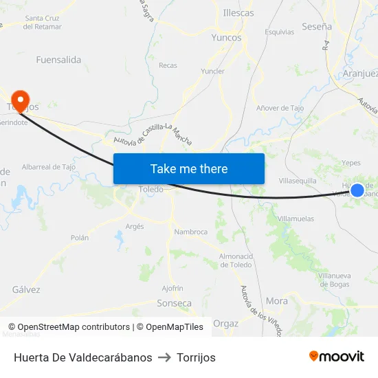 Huerta De Valdecarábanos to Torrijos map
