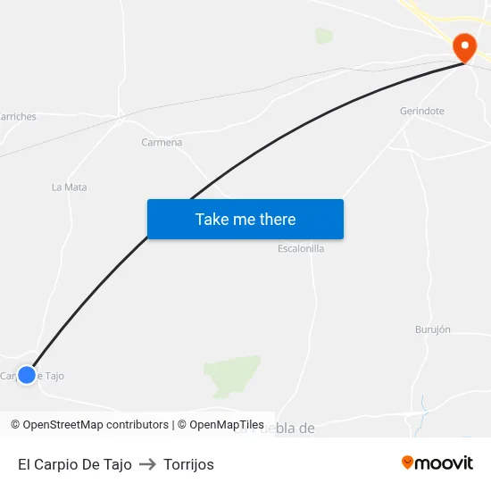 El Carpio De Tajo to Torrijos map