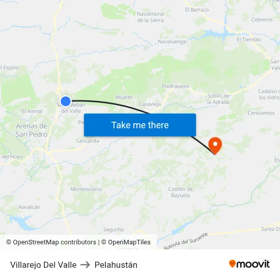Villarejo Del Valle to Pelahustán map