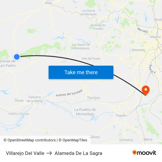 Villarejo Del Valle to Alameda De La Sagra map
