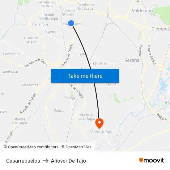 Casarrubuelos to Añover De Tajo map