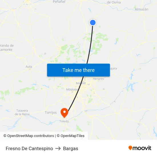 Fresno De Cantespino to Bargas map