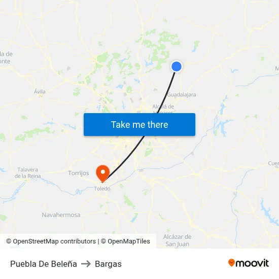 Puebla De Beleña to Bargas map