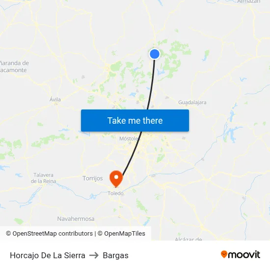 Horcajo De La Sierra to Bargas map