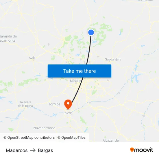 Madarcos to Bargas map