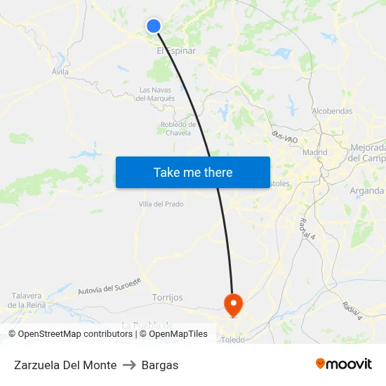 Zarzuela Del Monte to Bargas map
