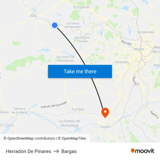 Herradón De Pinares to Bargas map