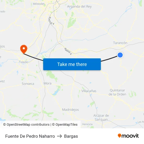 Fuente De Pedro Naharro to Bargas map
