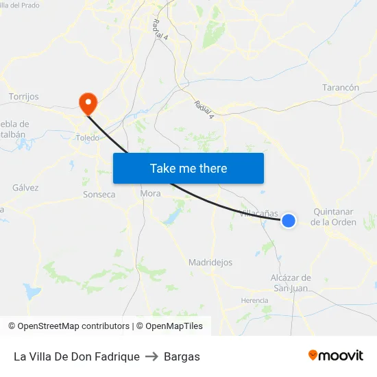 La Villa De Don Fadrique to Bargas map