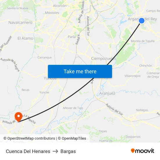 Cuenca Del Henares to Bargas map