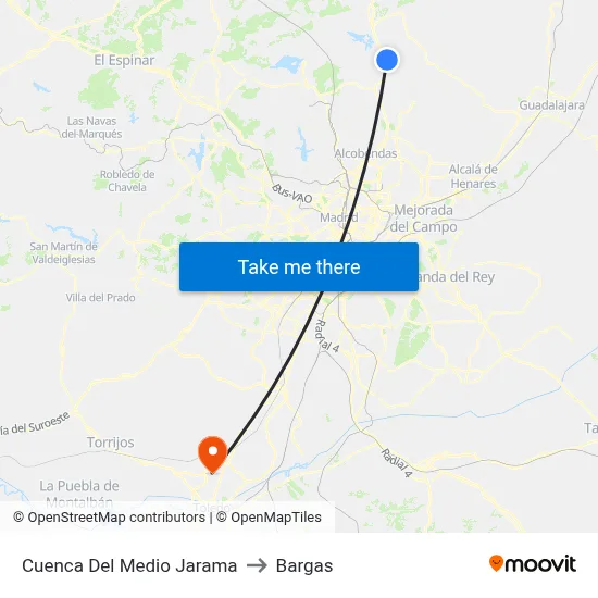 Cuenca Del Medio Jarama to Bargas map