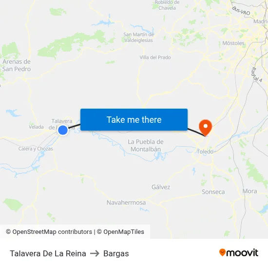 Talavera De La Reina to Bargas map