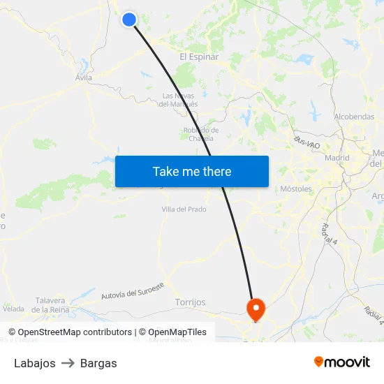 Labajos to Bargas map