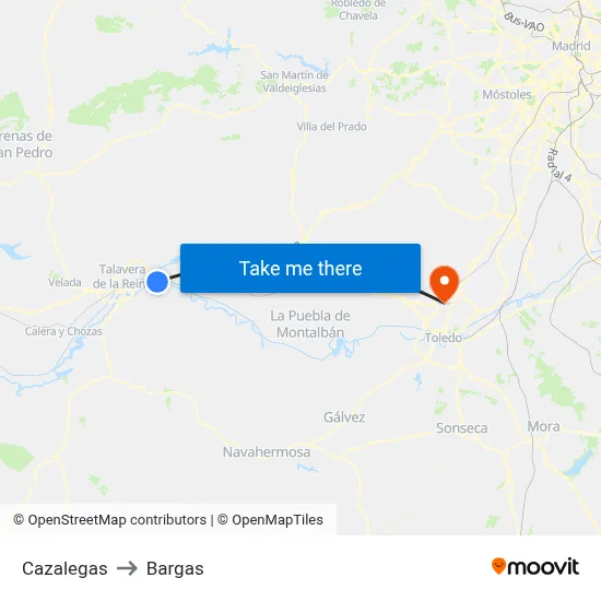 Cazalegas to Bargas map