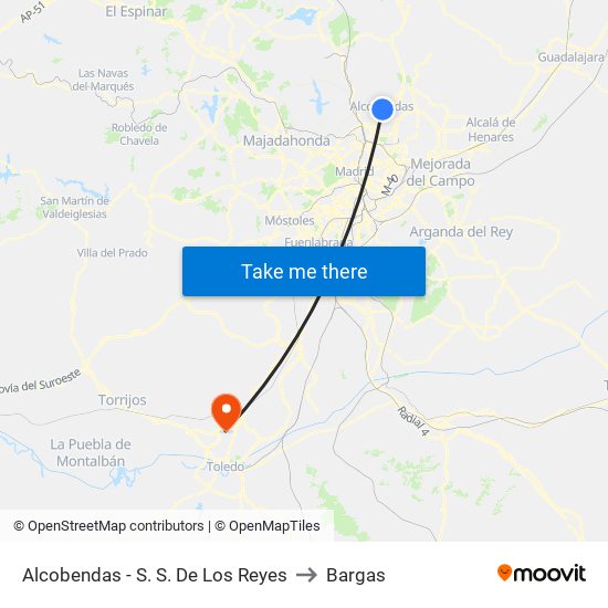 Alcobendas - S. S. De Los Reyes to Bargas map