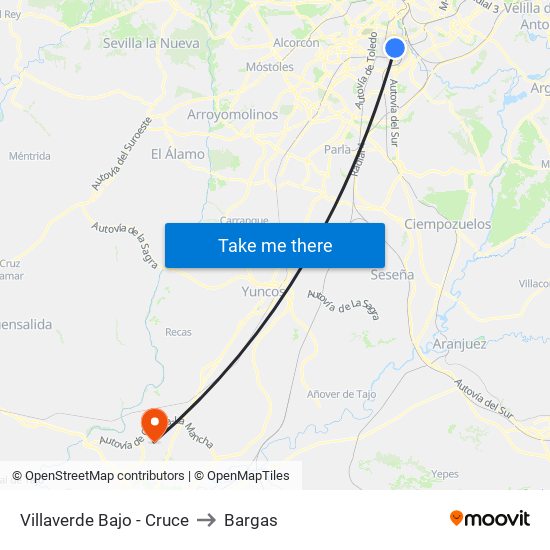 Villaverde Bajo - Cruce to Bargas map