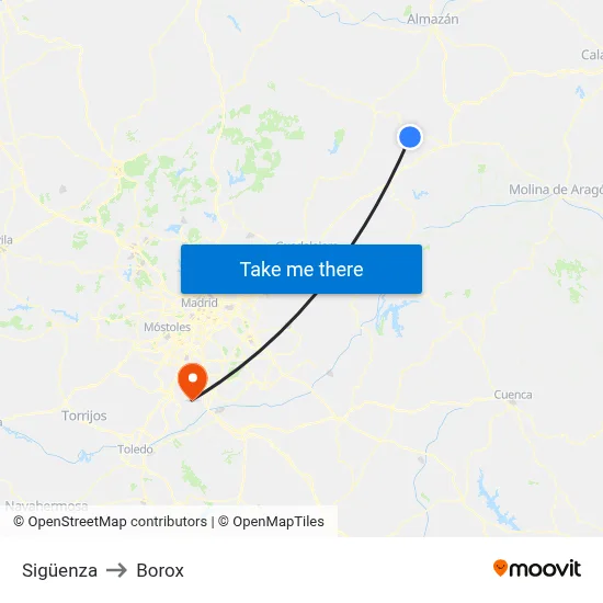 Sigüenza to Borox map