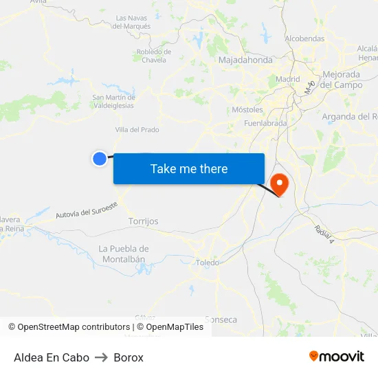 Aldea En Cabo to Borox map