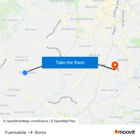 Fuensalida to Borox map
