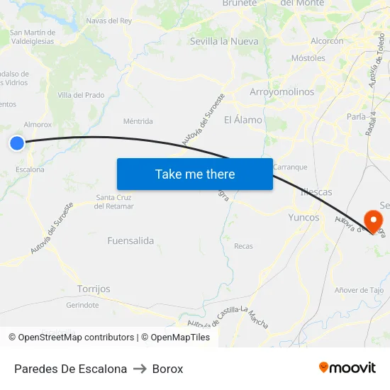 Paredes De Escalona to Borox map