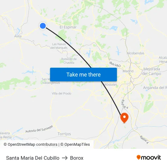 Santa María Del Cubillo to Borox map