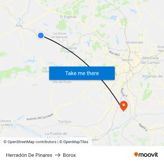 Herradón De Pinares to Borox map