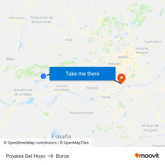 Poyales Del Hoyo to Borox map