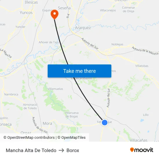 Mancha Alta De Toledo to Borox map
