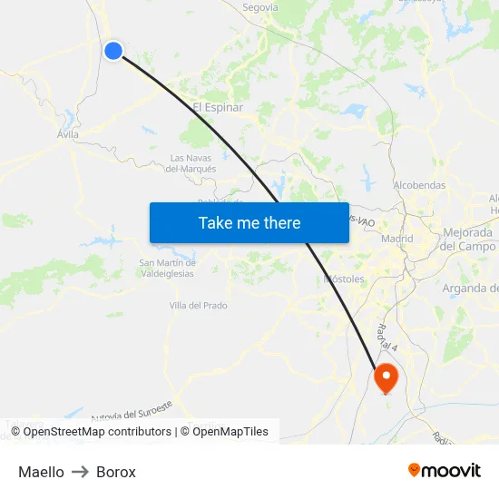 Maello to Borox map