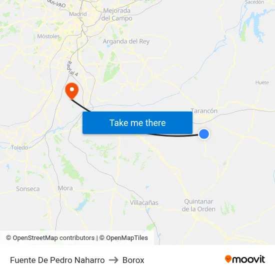Fuente De Pedro Naharro to Borox map