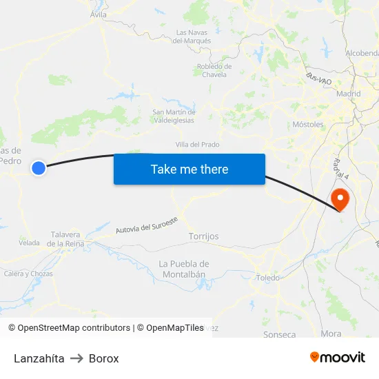 Lanzahíta to Borox map