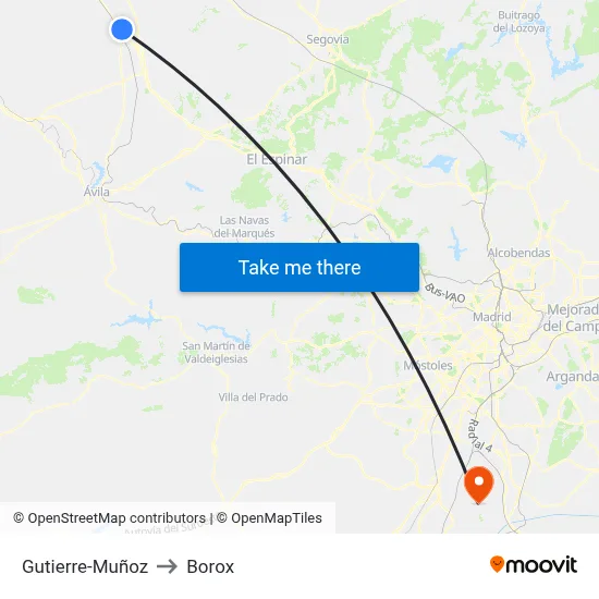 Gutierre-Muñoz to Borox map