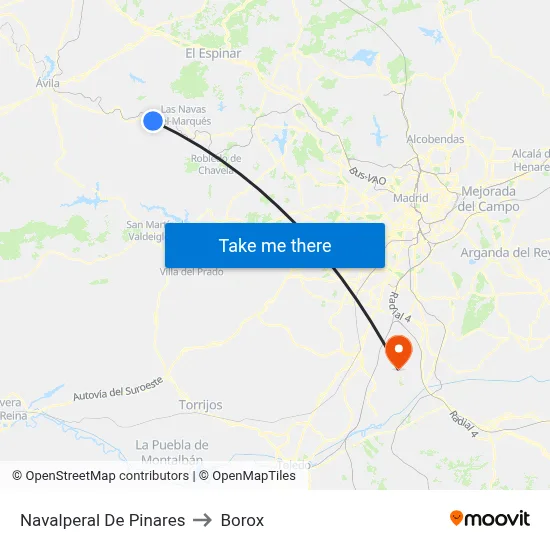 Navalperal De Pinares to Borox map