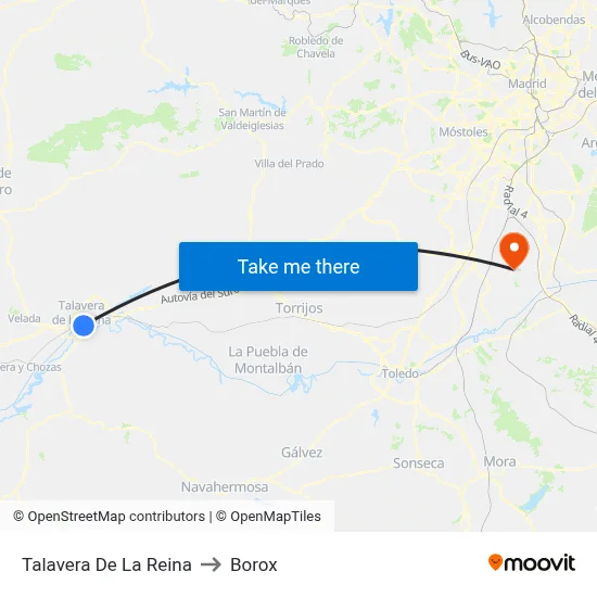 Talavera De La Reina to Borox map